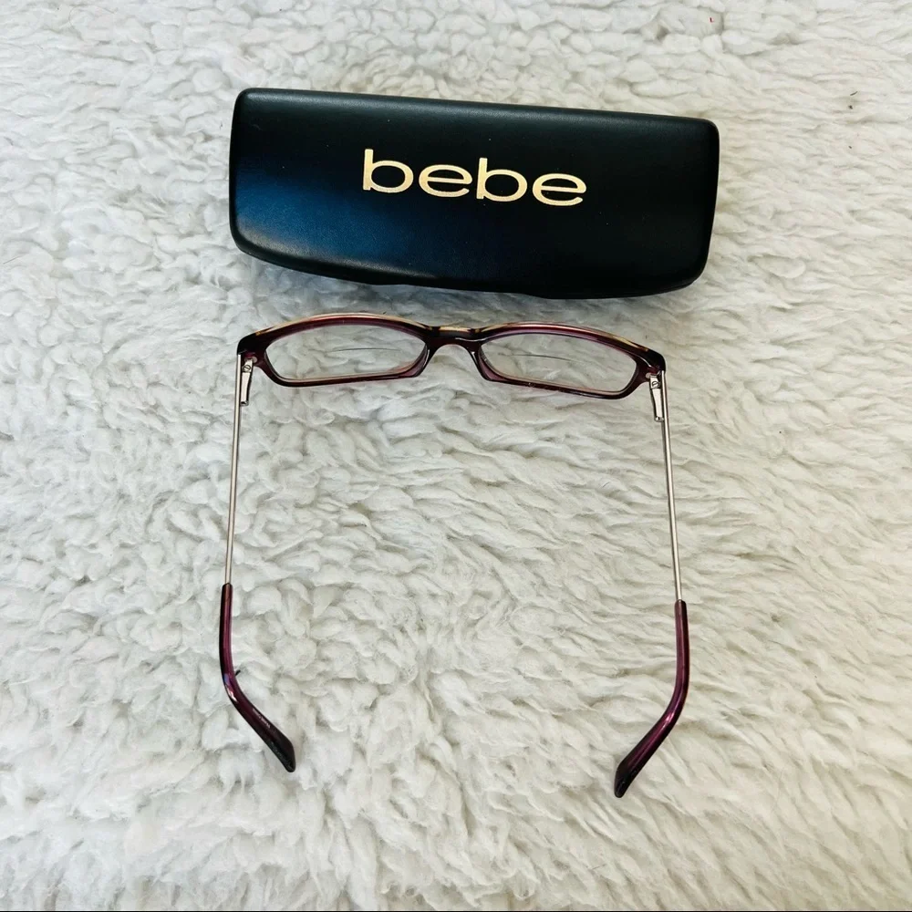 Bebe 604 Ruby Full rim Plastic/Silver metal w/ Glitters accent Eyeglasses Frame